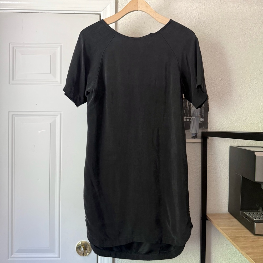 SAN FRANPYSCHO black rayon short sleeve mini dress
